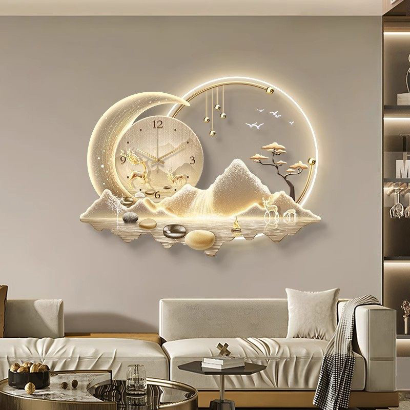 Luxury Lifestyle Living - 아트 벽화 LED 시계 벽걸이 고급
