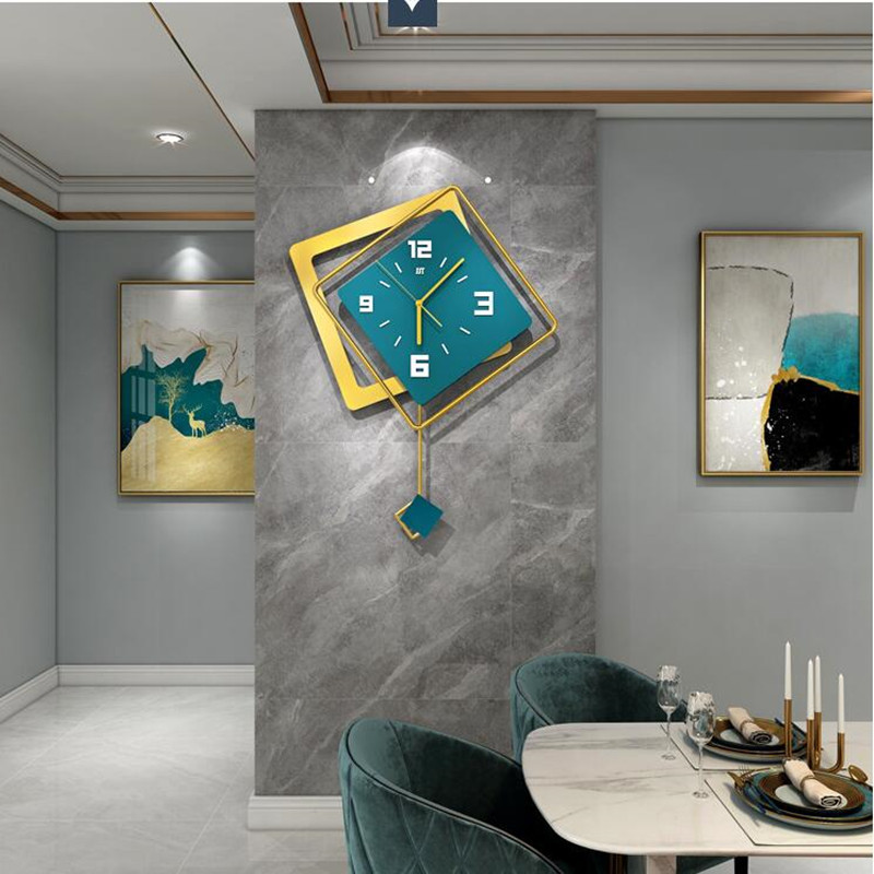 3D 북유럽 스타일 사각 스윙 벽시계 거실 미니멀리스트 - Luxury Lifestyle Living 리뷰 및 가격